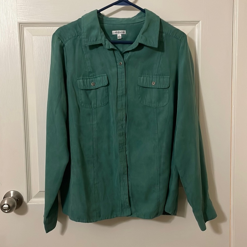 Green Croft & Barrow, size Large Long sleeve, button down shirt.